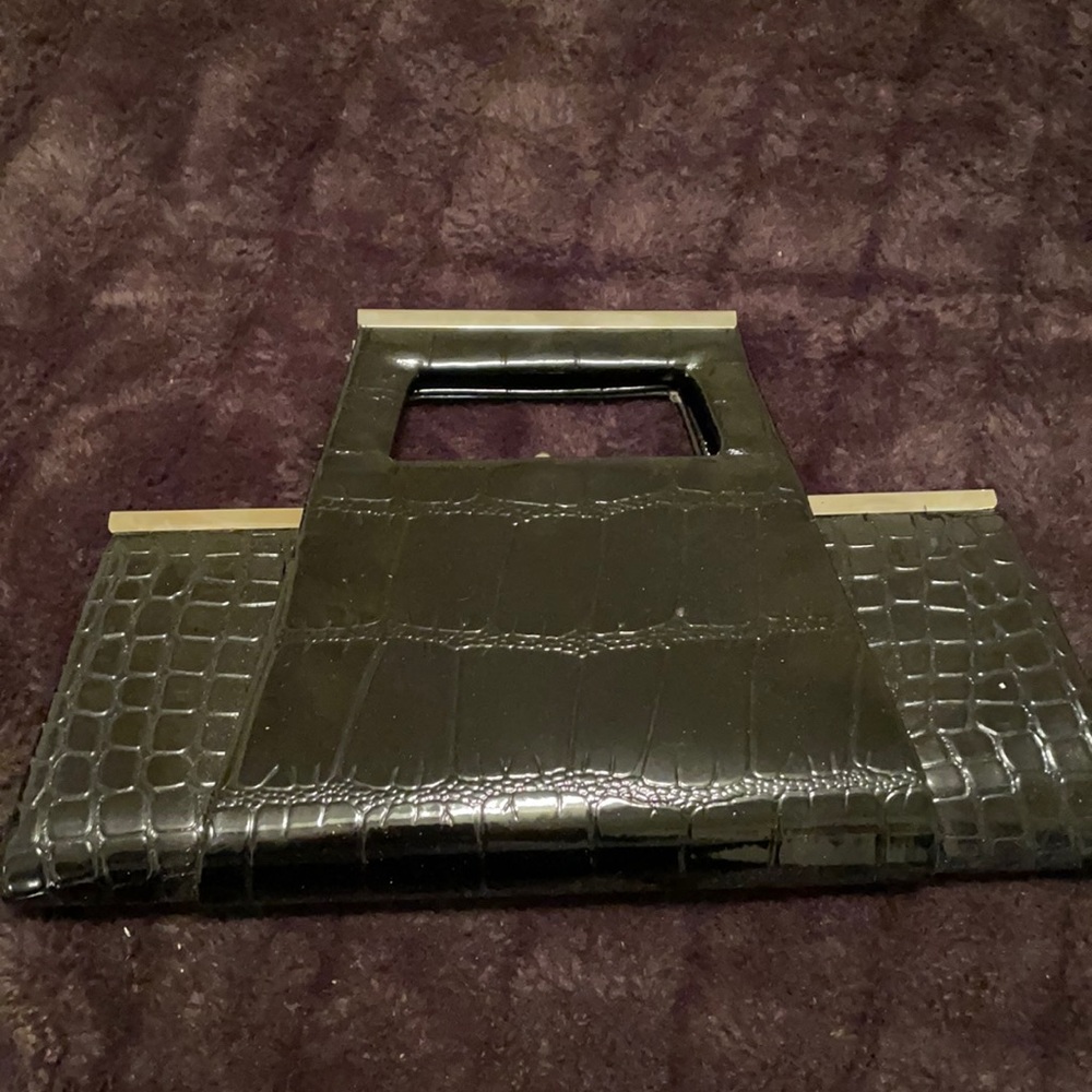 Faux Snake Skin Clutch